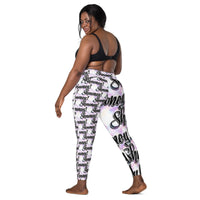 "Shmoney!" Crossover leggings with pockets